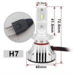 Autó LED H7 12V 36W 6000Lm 6000K (FLIP LED)