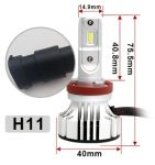 Autó LED H11 12V 36W 6000Lm 6000K (FLIP LED)